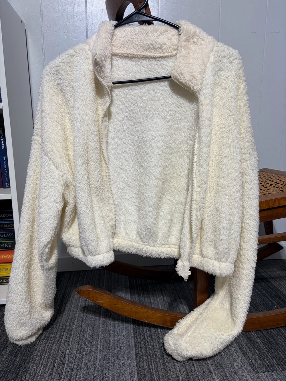 Amazon Cream Sherpa Zip-Up Jacket